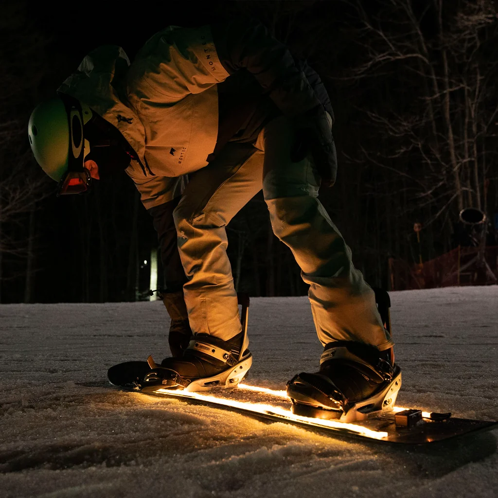 Dettaglio delle luci SkiiGlow color oro